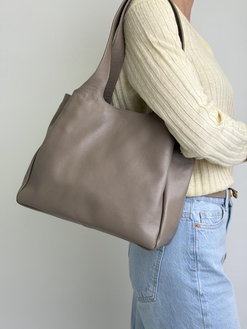 Сумка женская кожаная тауп FM1337D