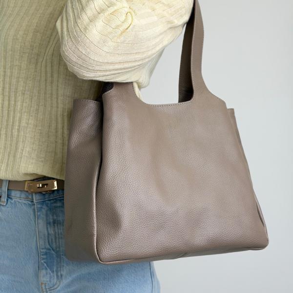 Сумка женская кожаная тауп FM1337D