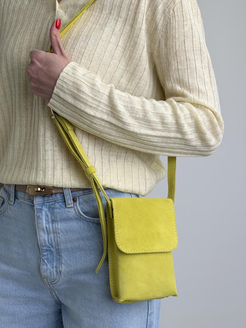 Сумка женская кожаная желтая FM1804C