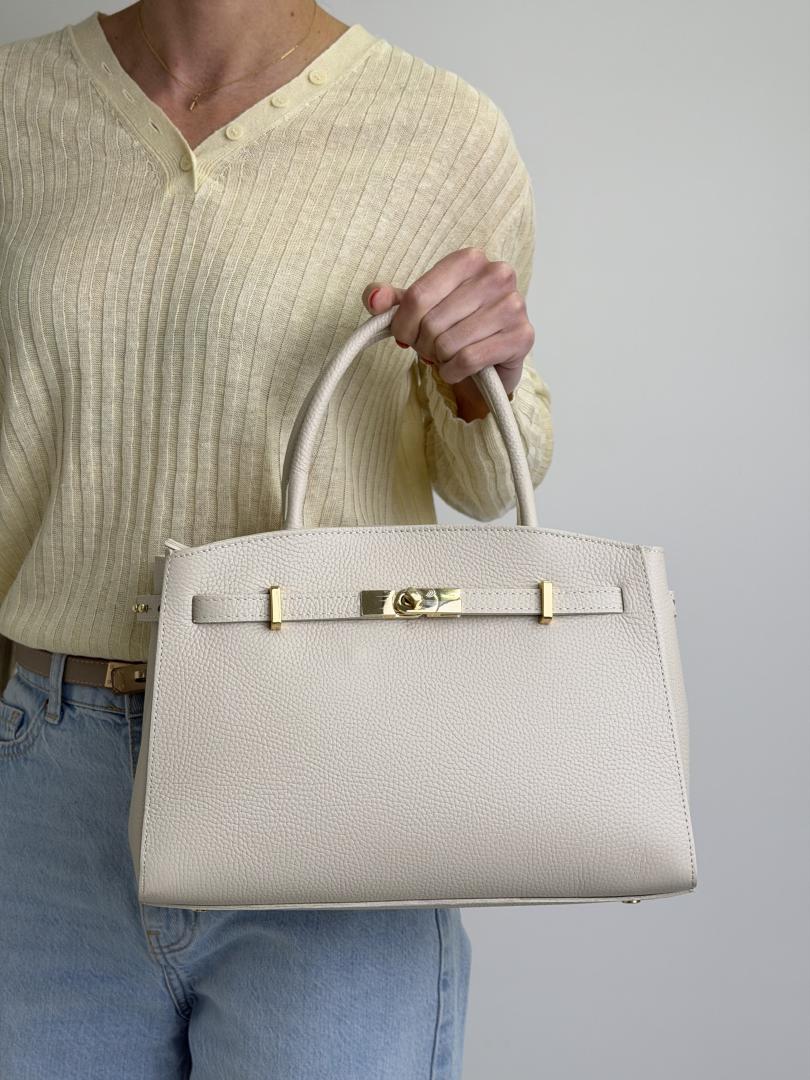 Сумка женская кожаная молочная FM1805A