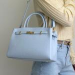 Сумка женская кожаная голубая FM1805B