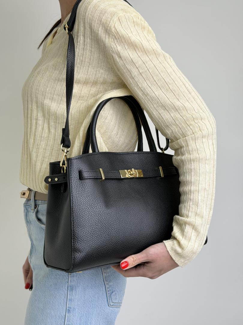 Сумка женская кожаная черная FM1805C