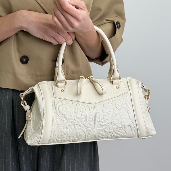 Сумка жіноча шкіряна молочна FM1756G