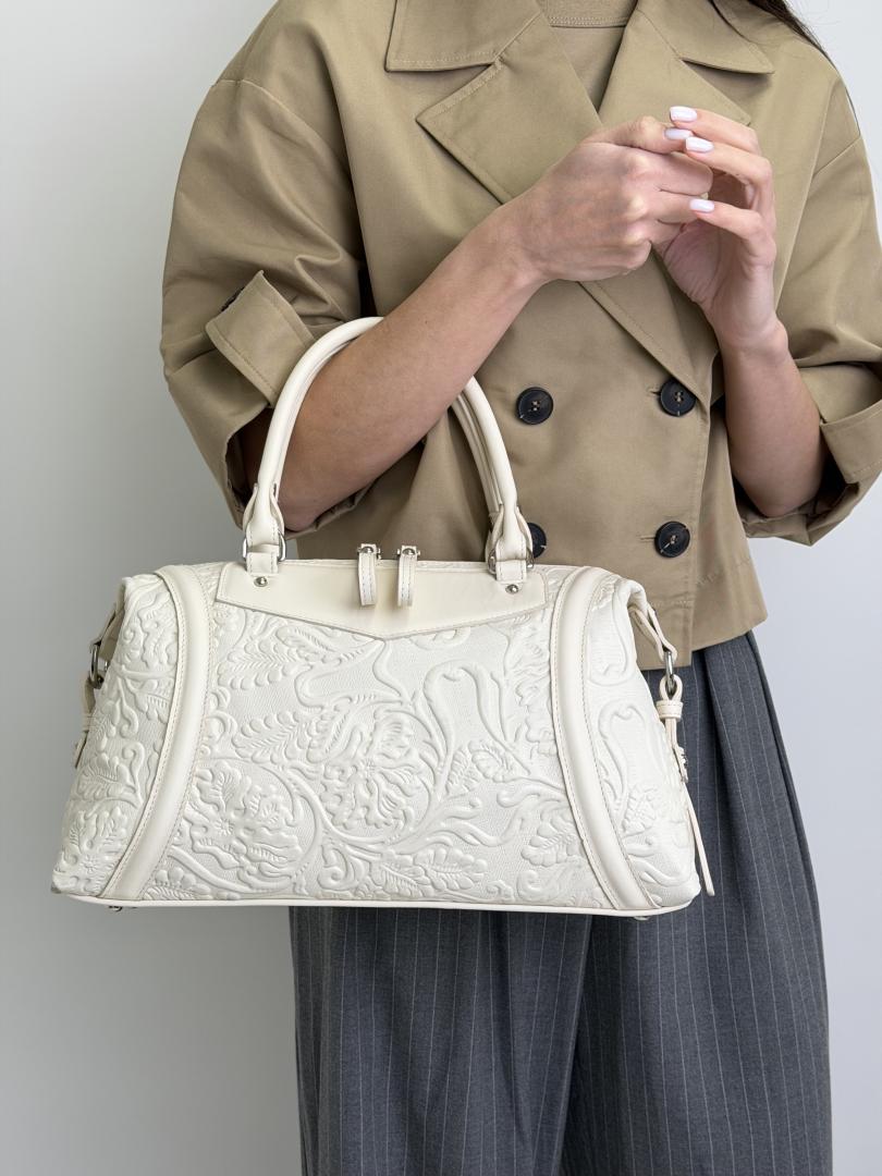 Сумка жіноча шкіряна молочна FM1756I