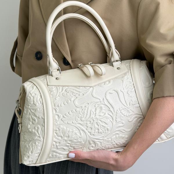 Сумка жіноча шкіряна молочна FM1756I