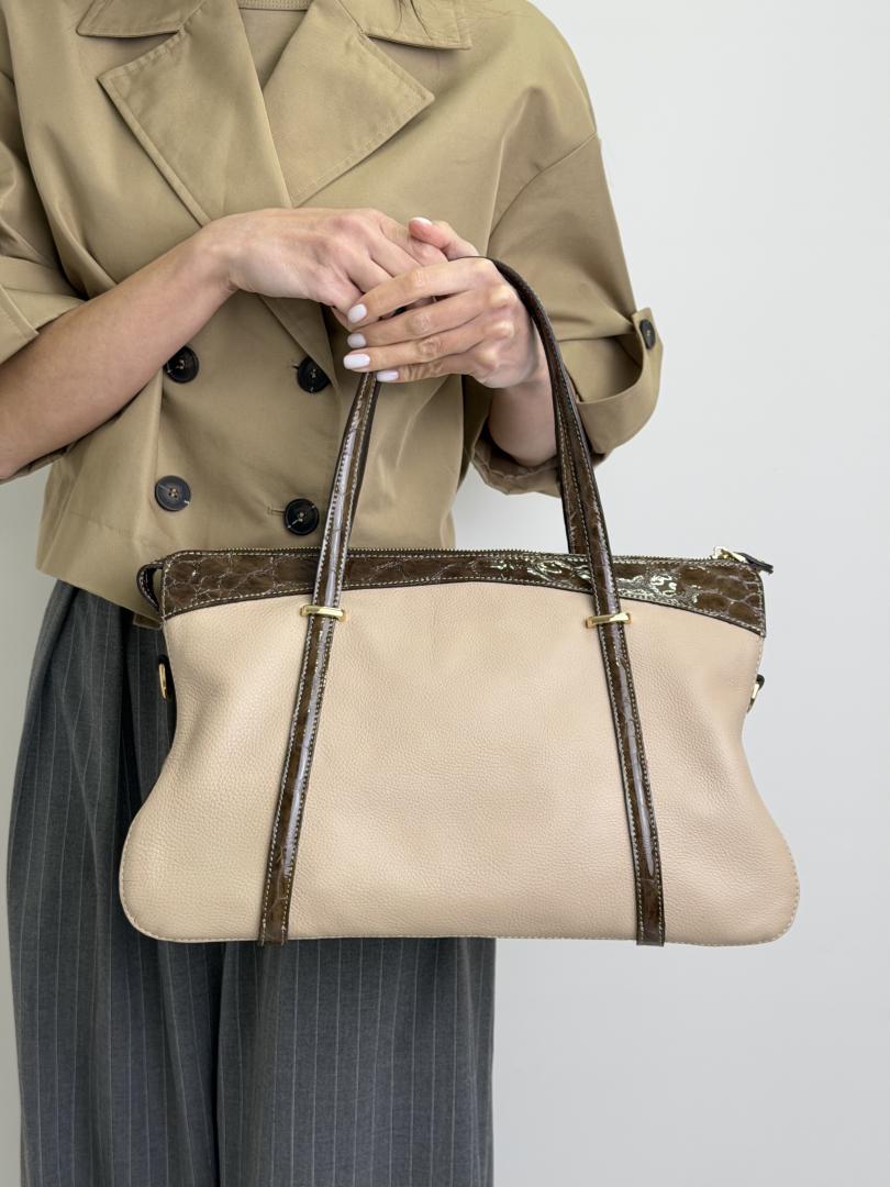 Сумка женская кожаная бежевая FM1806A