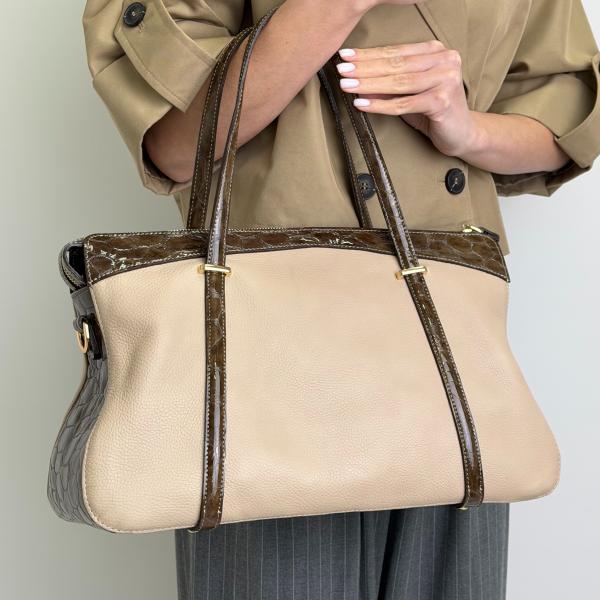 Сумка женская кожаная бежевая FM1806A