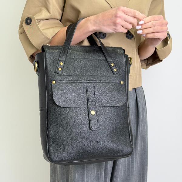 Сумка жіноча шкіряна чорна FM1807A