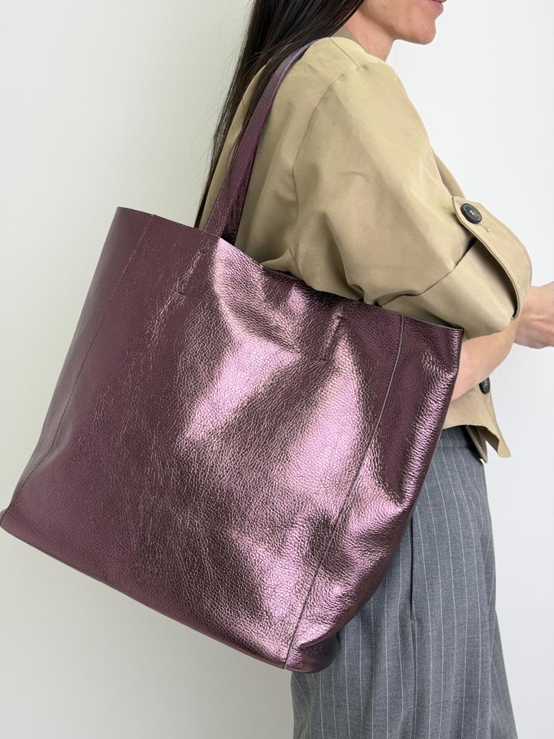 Сумка женская кожаная фиолетовая FM1483G