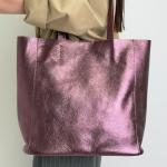 Сумка женская кожаная фиолетовая FM1483G