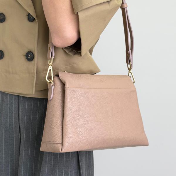 Сумка жіноча шкіряна пудра FM1809B