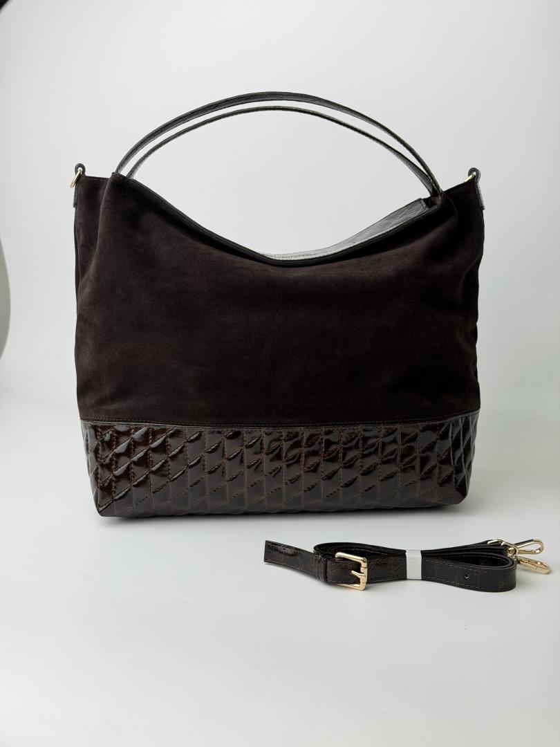 Сумка женская кожаная шоколадная FM1343D
