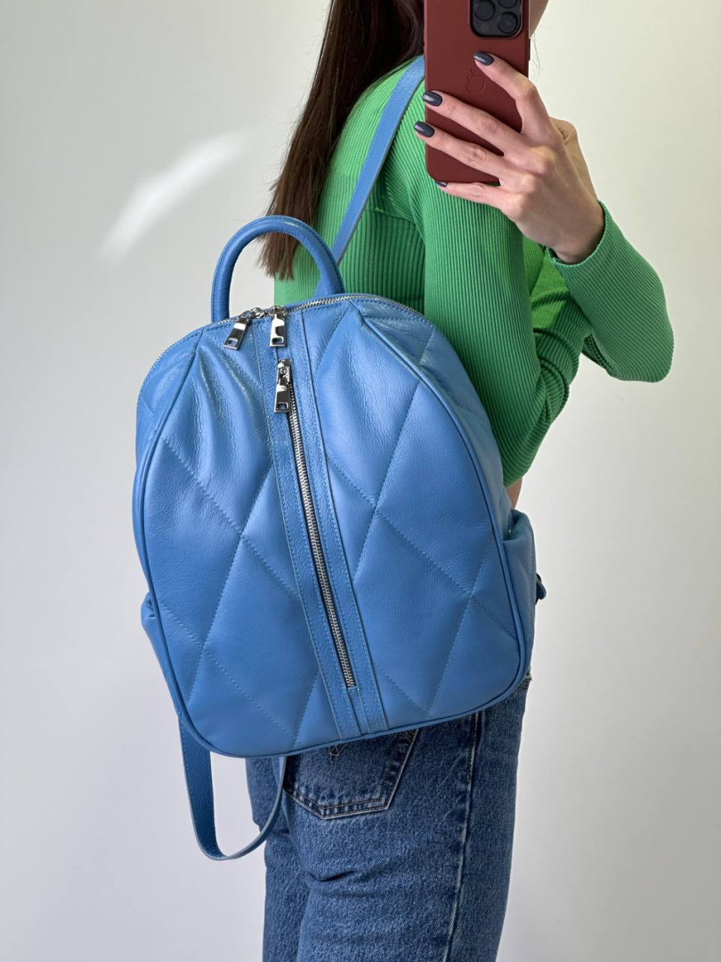 Рюкзак женский кожаный синий FM1287A